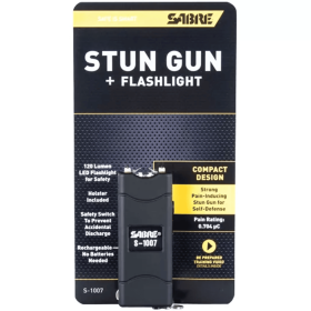 Sabre 3.8 Million Volt Stun Gun With Flashlight -  Black