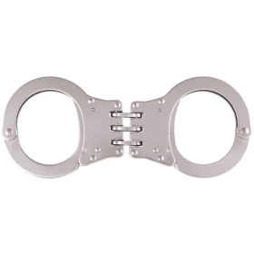 Detective Double-Lock Handcuffs With 3 Hinges - Nickel