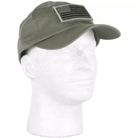 Tactical Mesh Cap With Us Flag Patch - Earth Tone