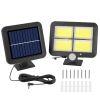 Solar Powered Wall Lights 128 LEDs Motion Sensor Lamp IP65 Waterproof Dusk to Dawn Sensor Light w/ 3 Light Modes Remote Control for Front Door Deck