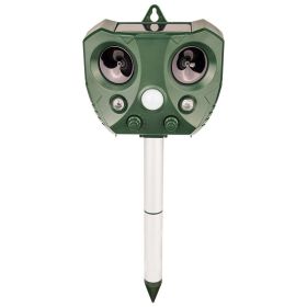 1pc Ultrasonic Repellent Tool; Solar Rechargeable Animal Deterrent With PIR Motion Sensor; Squirrel Scarer For Garden; Pest Control Supplies