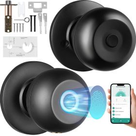VEVOR Smart Door Knob, Biometric Door Lock Bluetooth Smart Lock, Fingerprint Smart Lock with APP Control, Easy Installation Door Lock