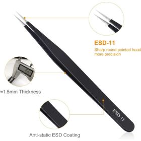 3PCS Precision Tweezers Set, Upgraded Anti-Static Stainless Steel of Tweezers, for Electronics, Soldering, Laboratory Work, Jewelry-Making, Model