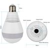 WiFi Light Bulb Camera 960P Security Camera 360° Fisheye Lens Panoramic Motion Detection IR Night Vision
