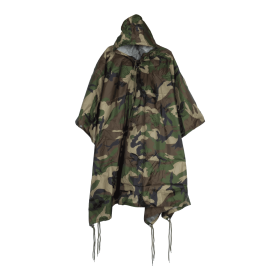 RIPSTOP PONCHO (Color: WOODLAND CAMO, size: 88" x 57")