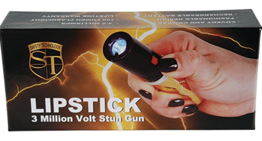 Stun Master 25,000,000 Volt Rechargeable Lipstick Stun Gun With Flashlight (Color: Gold)