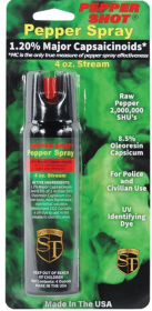 Pepper Shot 1.2% Mc Pepper Spray (Color: Stream, size: 4oz)