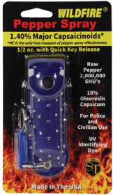 Wildfire 1.4% Mc 1/2 Oz With Rhinestone Leatherette Holster And Quick Release Keychain (Color: Blue)