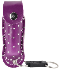 Wildfire 1.4% Mc 1/2 Oz With Rhinestone Leatherette Holster And Quick Release Keychain (Color: Purple)