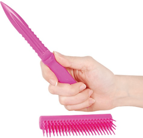 Pink Color Comb Knife (Color: Plastic)