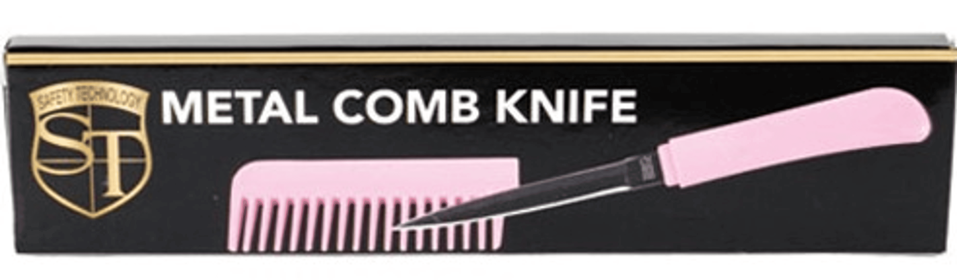 Pink Color Comb Knife (Color: Metal)