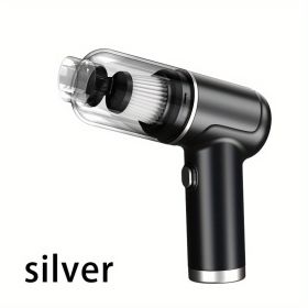 Two-in-one Wireless Vacuum Cleaner Blow Suction One Large Suction Portable Large Suction Computer Car Vacuum Cleaner Car Accessories (Color: Silvery)