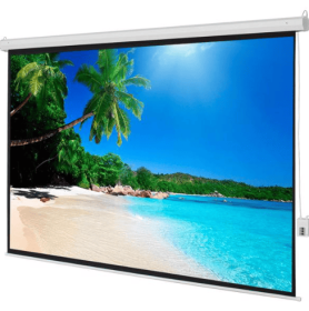 Projection Motorized Screen (Color: White)